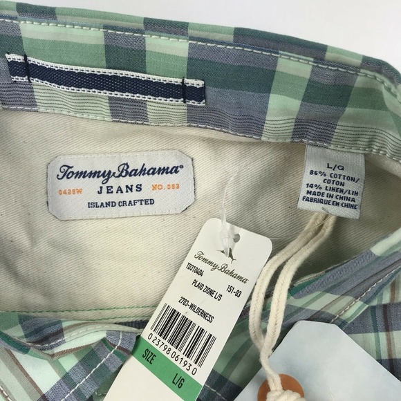 Tommy Bahama Shirt Plaid Zione Wilderness - Picture 6 of 7